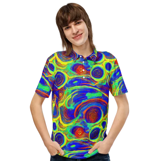 Kaleido Surge on a Men's Slim Fit Polo Shirt