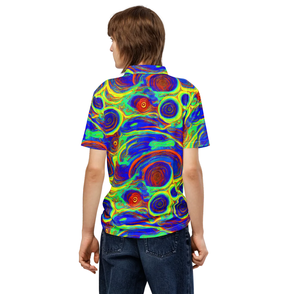 Kaleido Surge on Men's Slim Fit Polo Shirt — Back