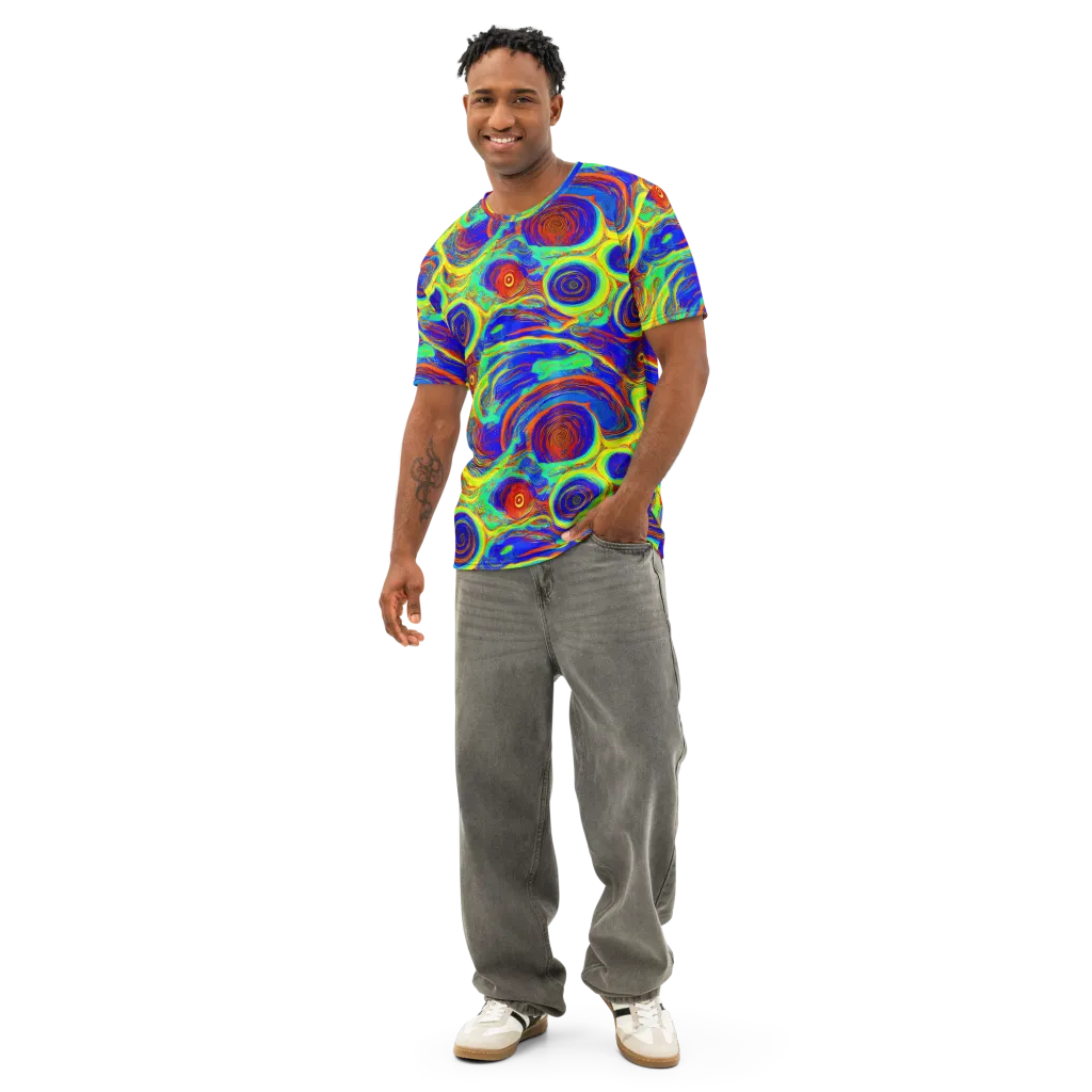 Kaleido Surge on Men's Cotton Crew Neck T-Shirt — Front