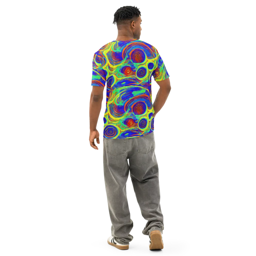 Kaleido Surge on Men's Cotton Crew Neck T-Shirt — Back
