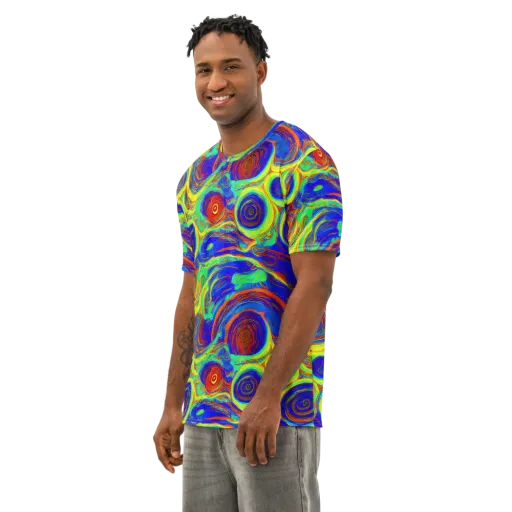 Kaleido Surge on a Men's Cotton Crew Neck T-Shirt
