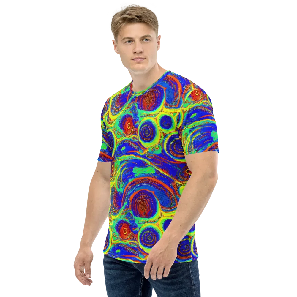 Kaleido Surge on Men's Crew Neck T-Shirt — Left