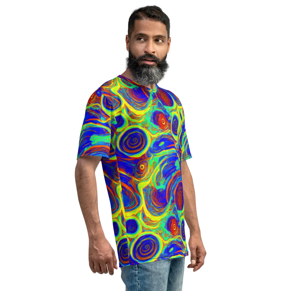 Kaleido Surge on Men's Crew Neck T-Shirt — Right