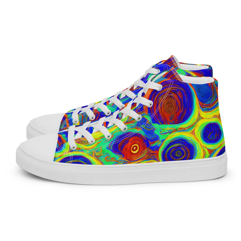 Kaleido Surge on Men's High Top Canvas Shoes — Left