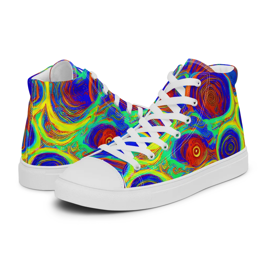 Kaleido Surge on Men's High Top Canvas Shoes — Left