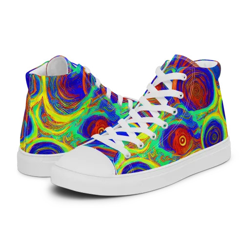 Kaleido Surge on a Men's High Top Canvas Shoes