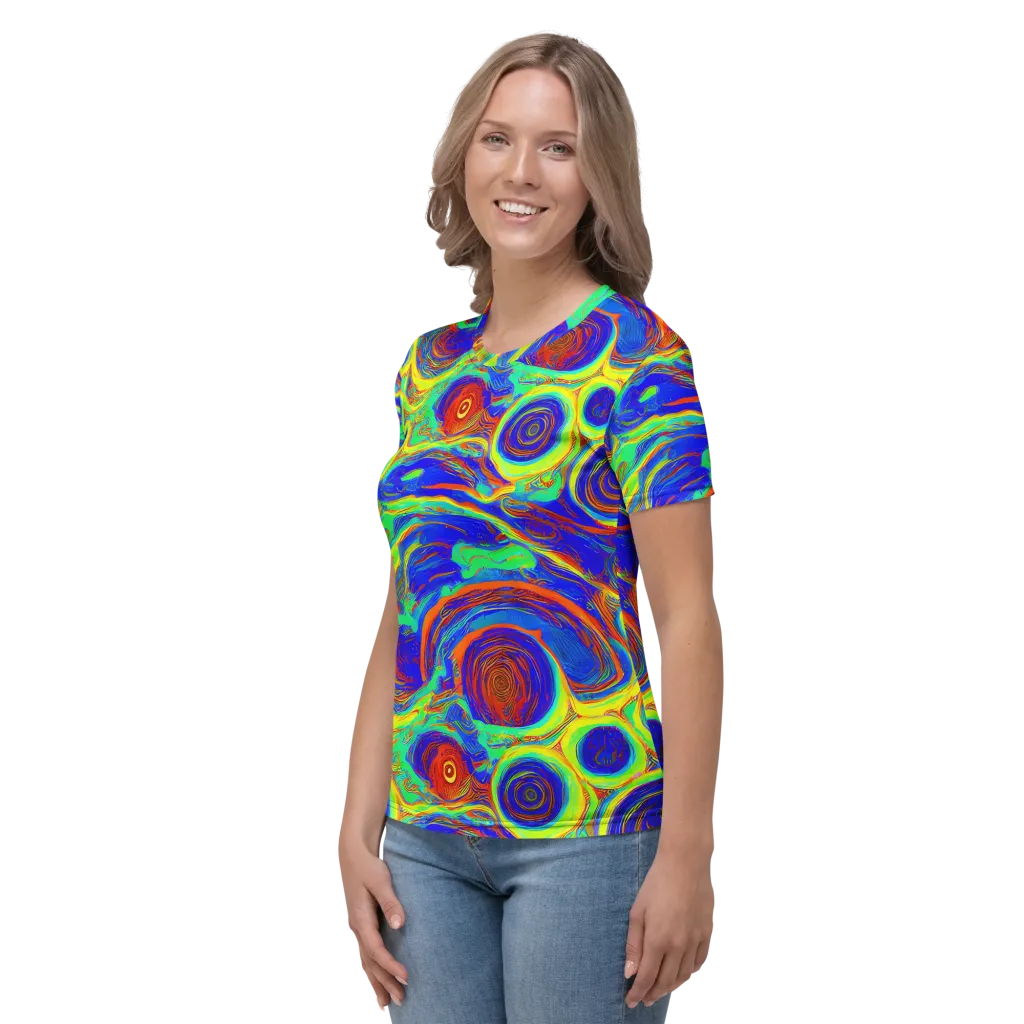 Kaleido Surge on Women's Crew Neck T-Shirt — Left