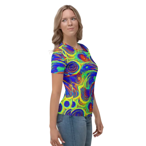 Kaleido Surge on a Women's Crew Neck T-Shirt