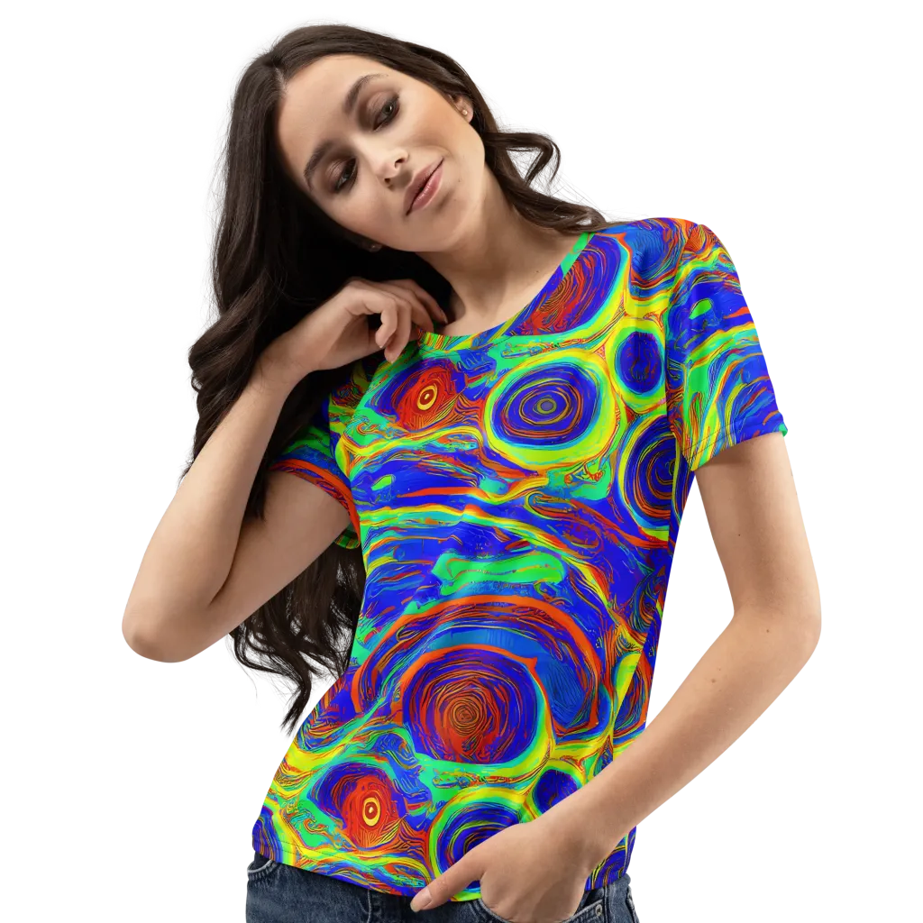 Kaleido Surge on Women's Crew Neck T-Shirt — Left Front