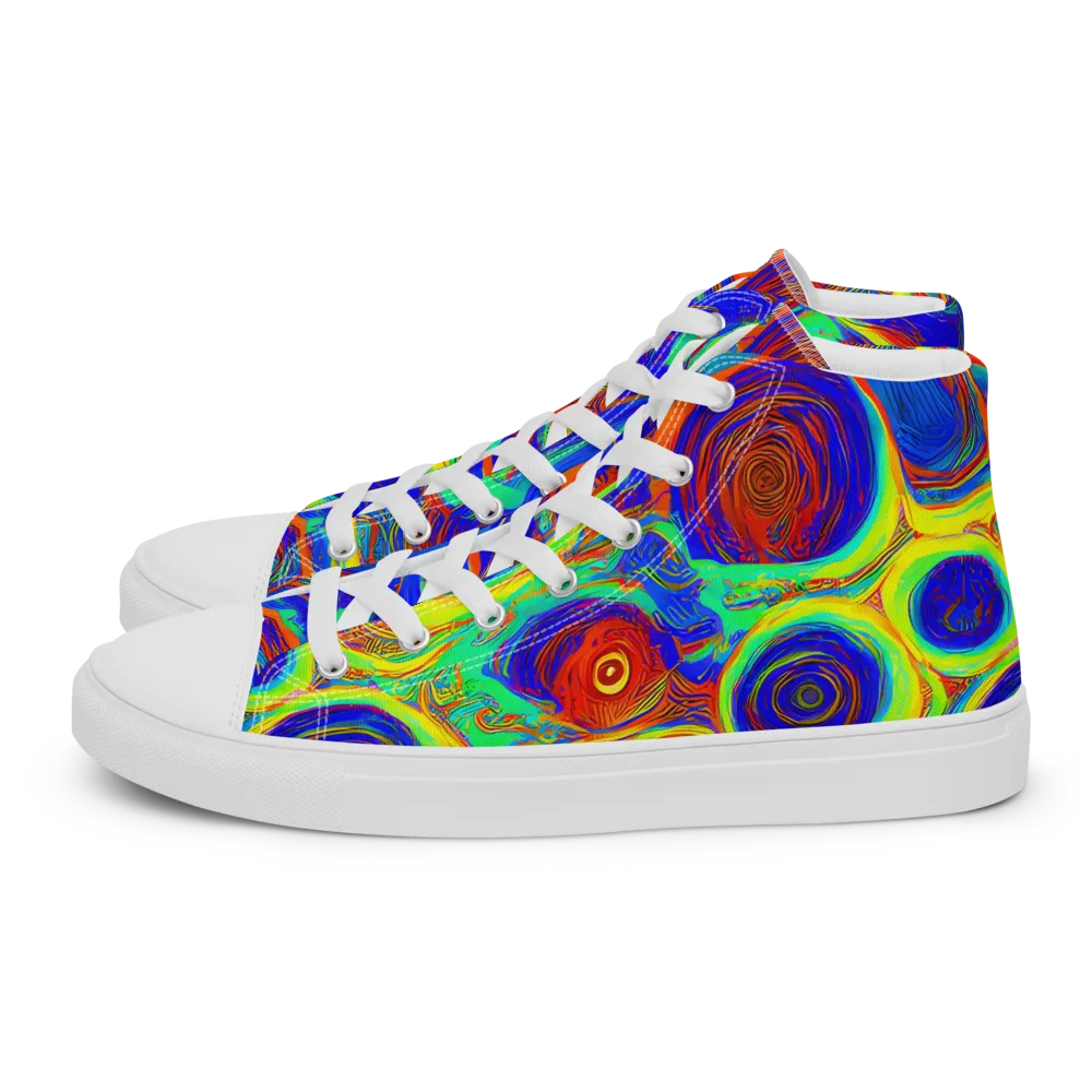 Kaleido Surge on Women's High Top Canvas Shoes — Left