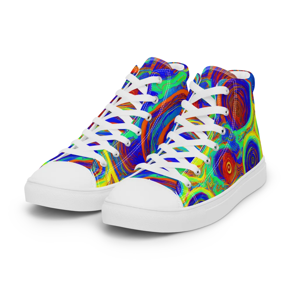 Kaleido Surge on Women's High Top Canvas Shoes — Left Front