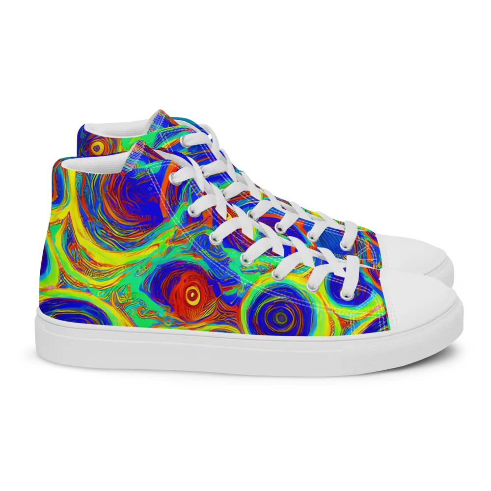 Kaleido Surge on Women's High Top Canvas Shoes — Right