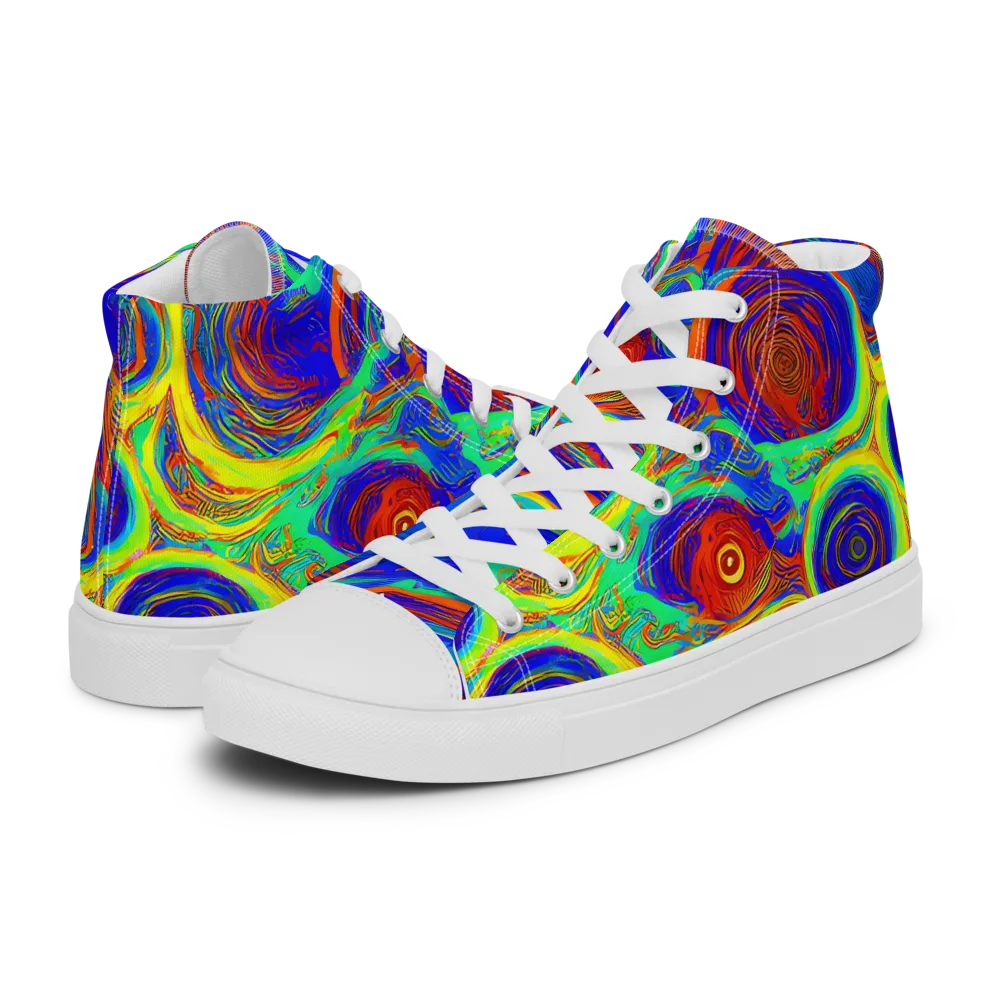 Kaleido Surge on Women's High Top Canvas Shoes — Left