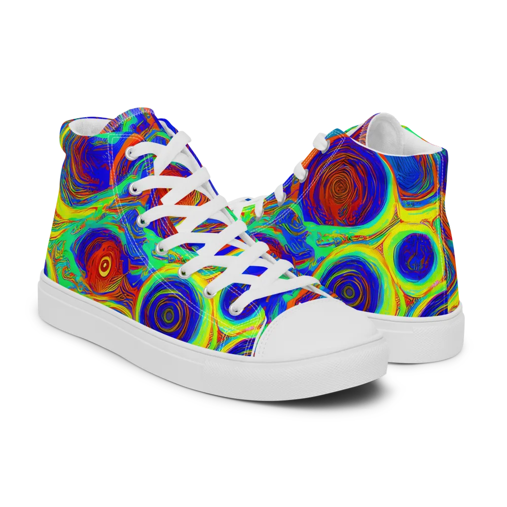 Kaleido Surge on Women's High Top Canvas Shoes — Right