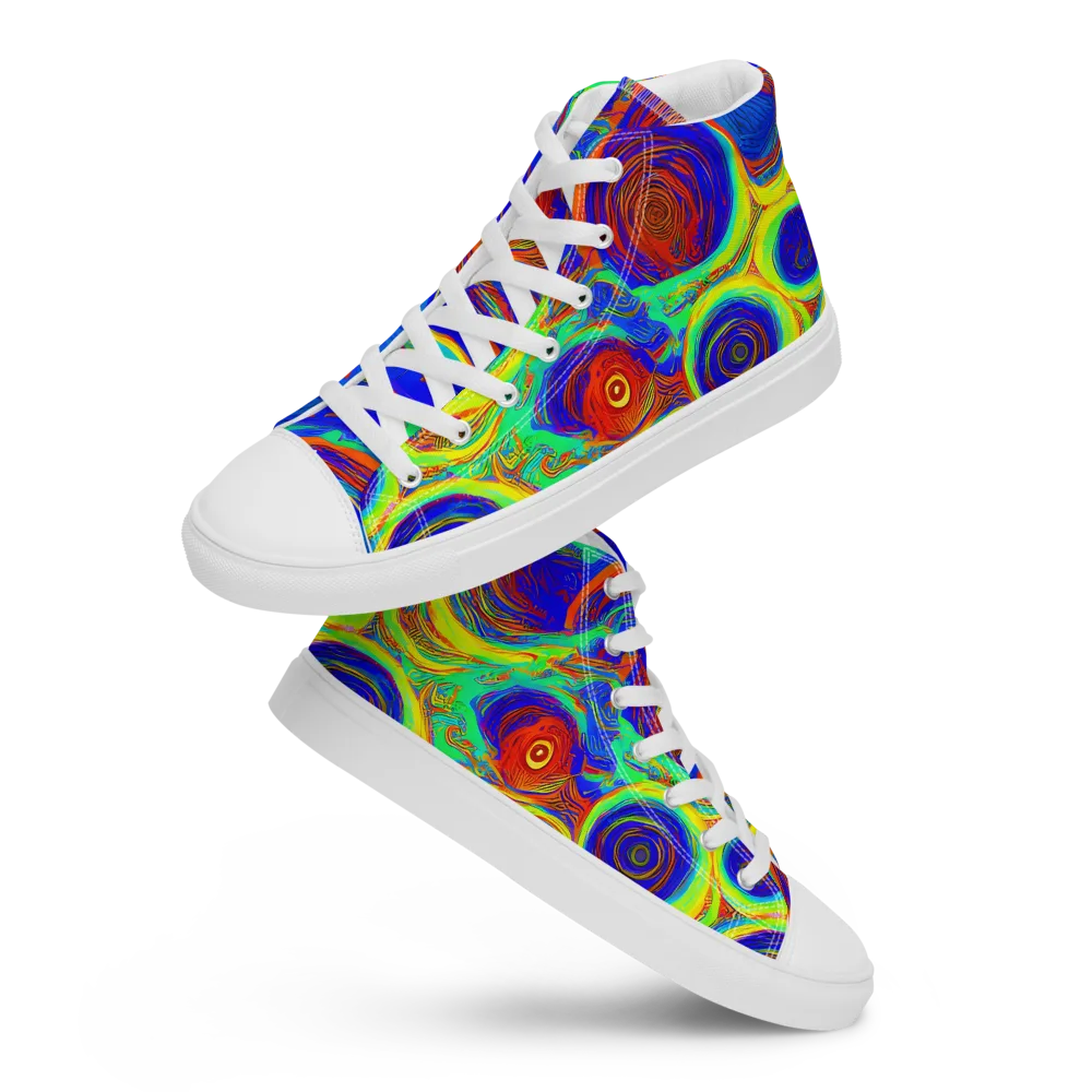 Kaleido Surge on Women's High Top Canvas Shoes — Front
