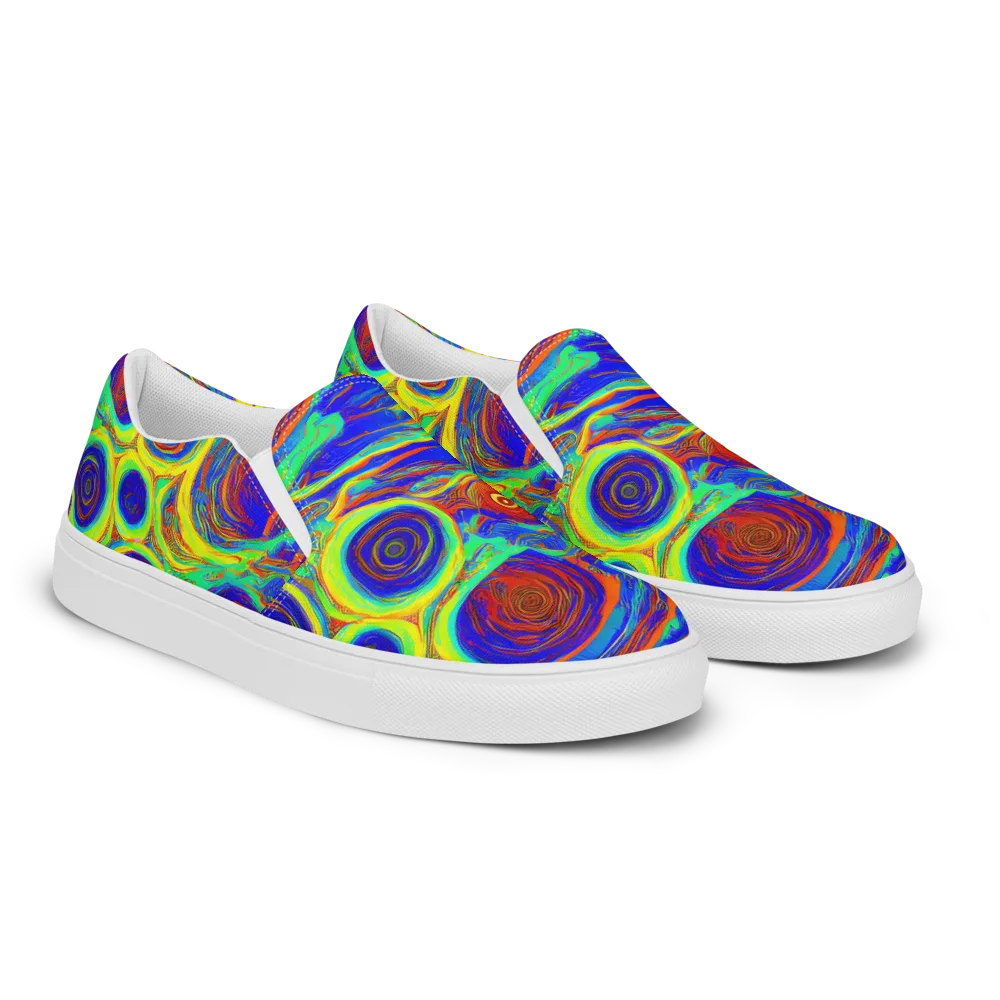 Kaleido Surge on Men's Slip-On Canvas Shoes — Right Front