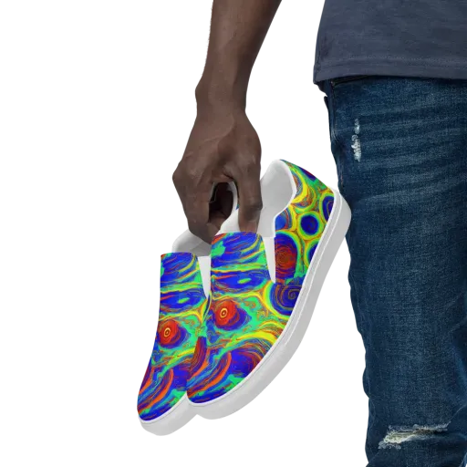 Kaleido Surge on a Men's Slip-On Canvas Shoes