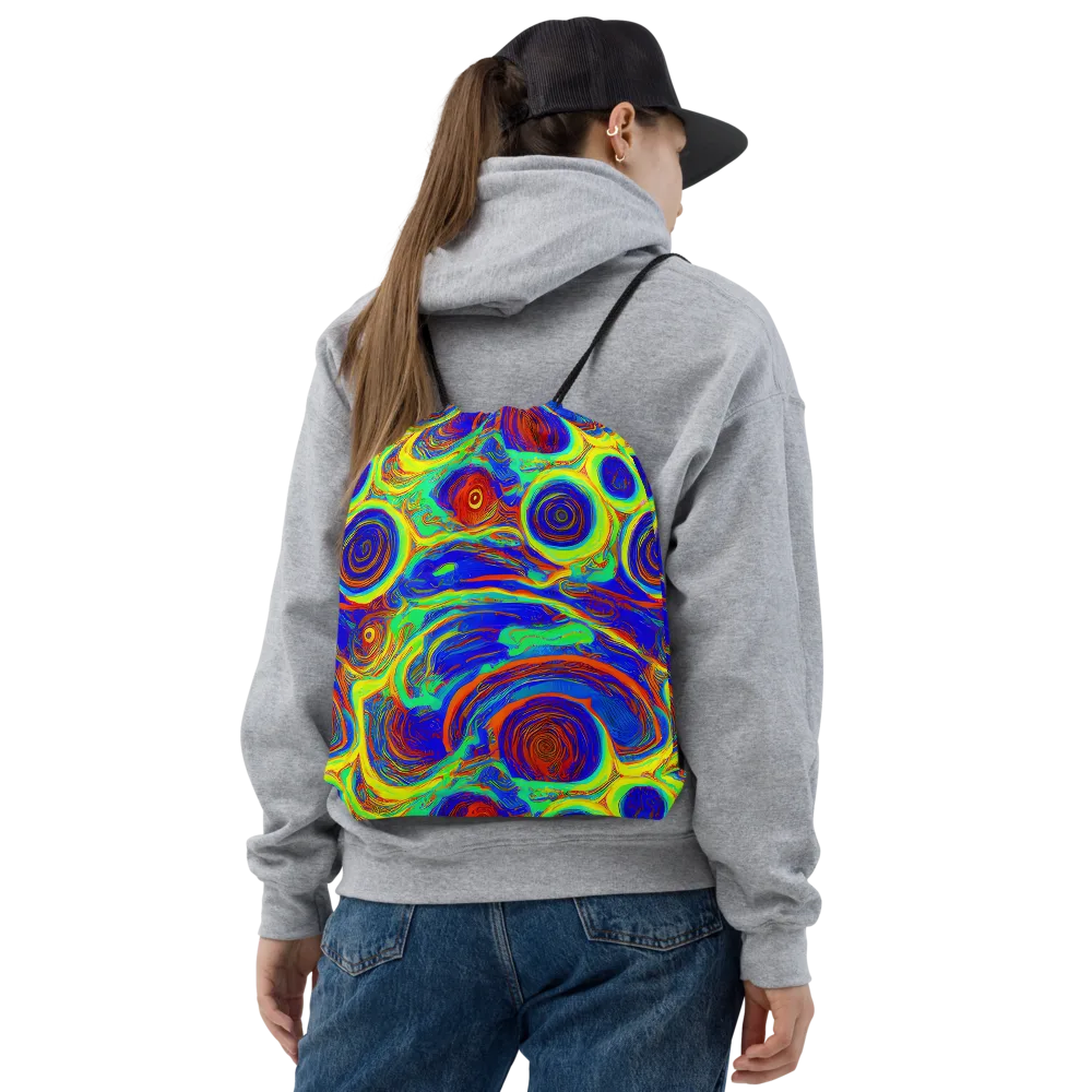 Kaleido Surge on Drawstring Bag — Front