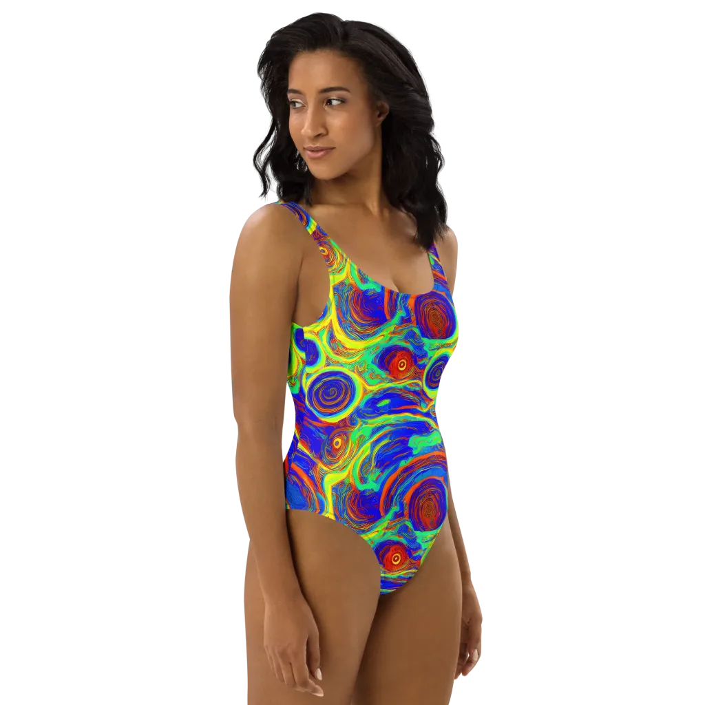 Kaleido Surge on One-Piece Swimsuit — Right