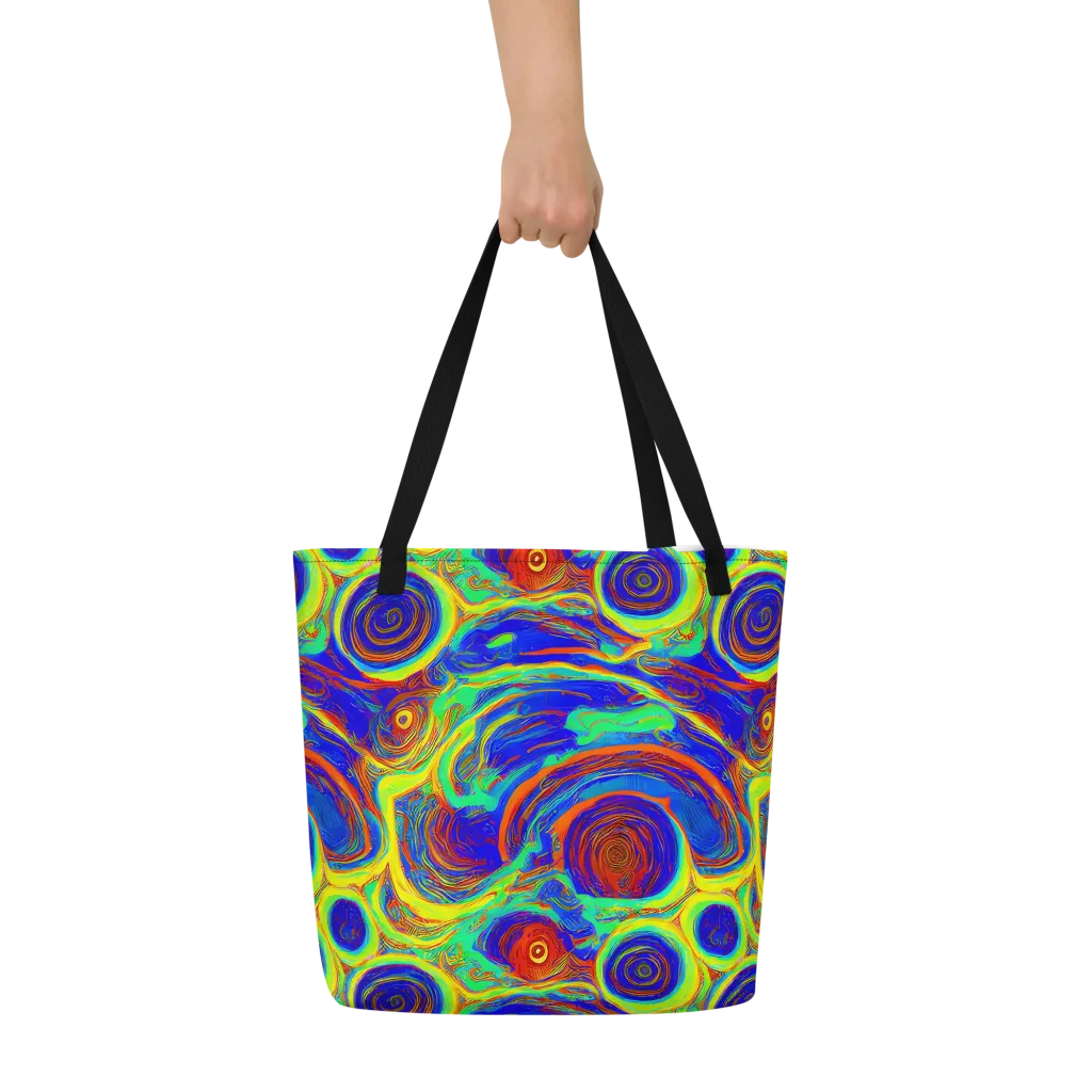 Kaleido Surge on Large Tote Bag W/ Pocket — Front