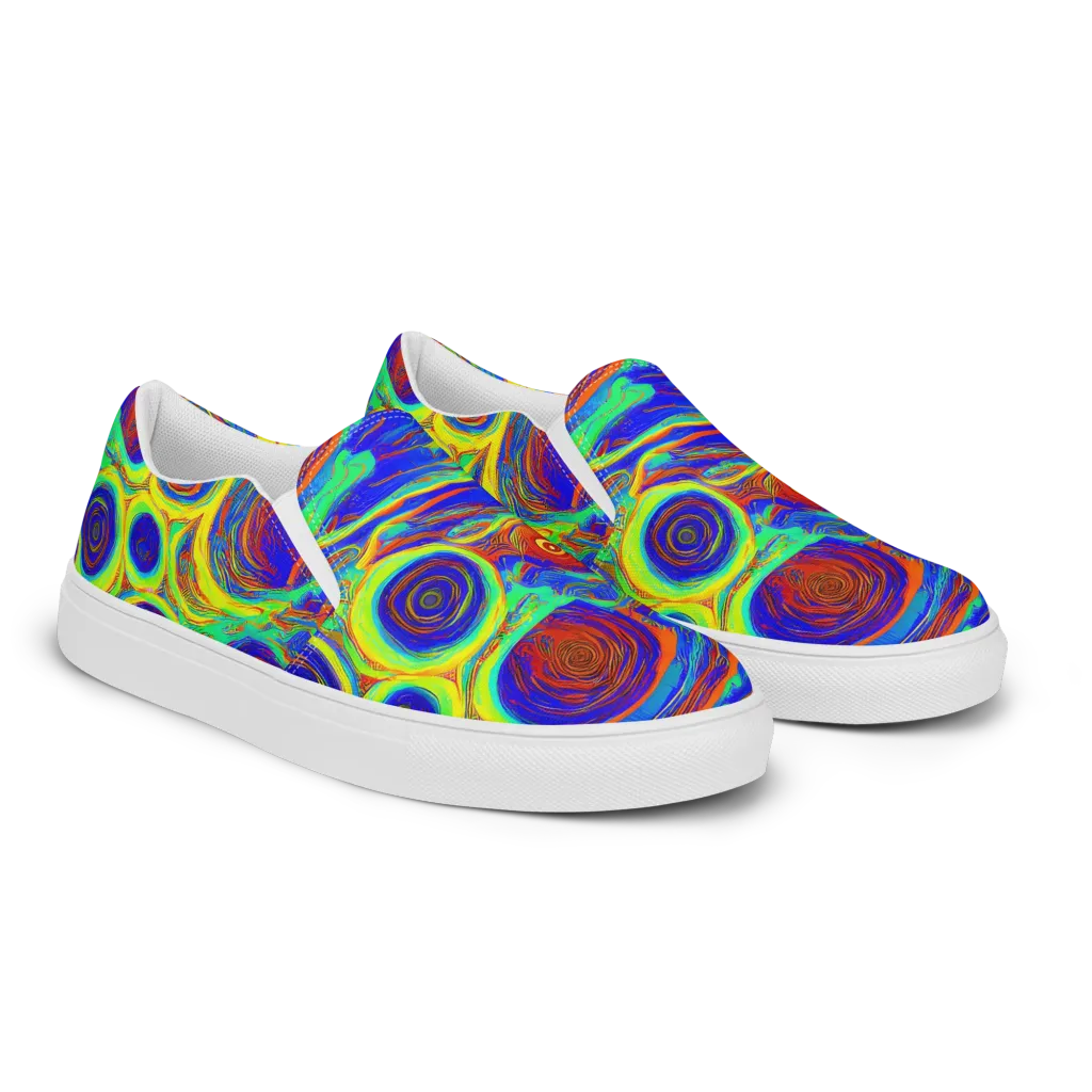 Kaleido Surge on Women's Slip-On Canvas Shoes — Right Front