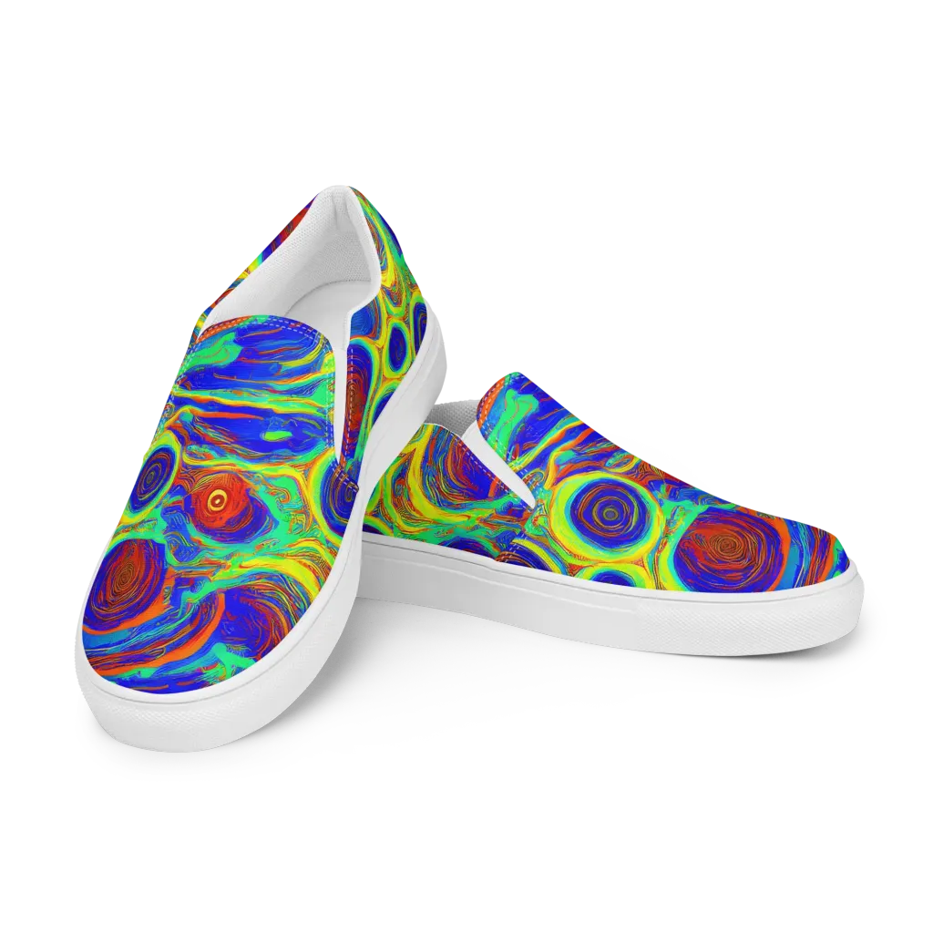 Kaleido Surge on Women's Slip-On Canvas Shoes — Left Front