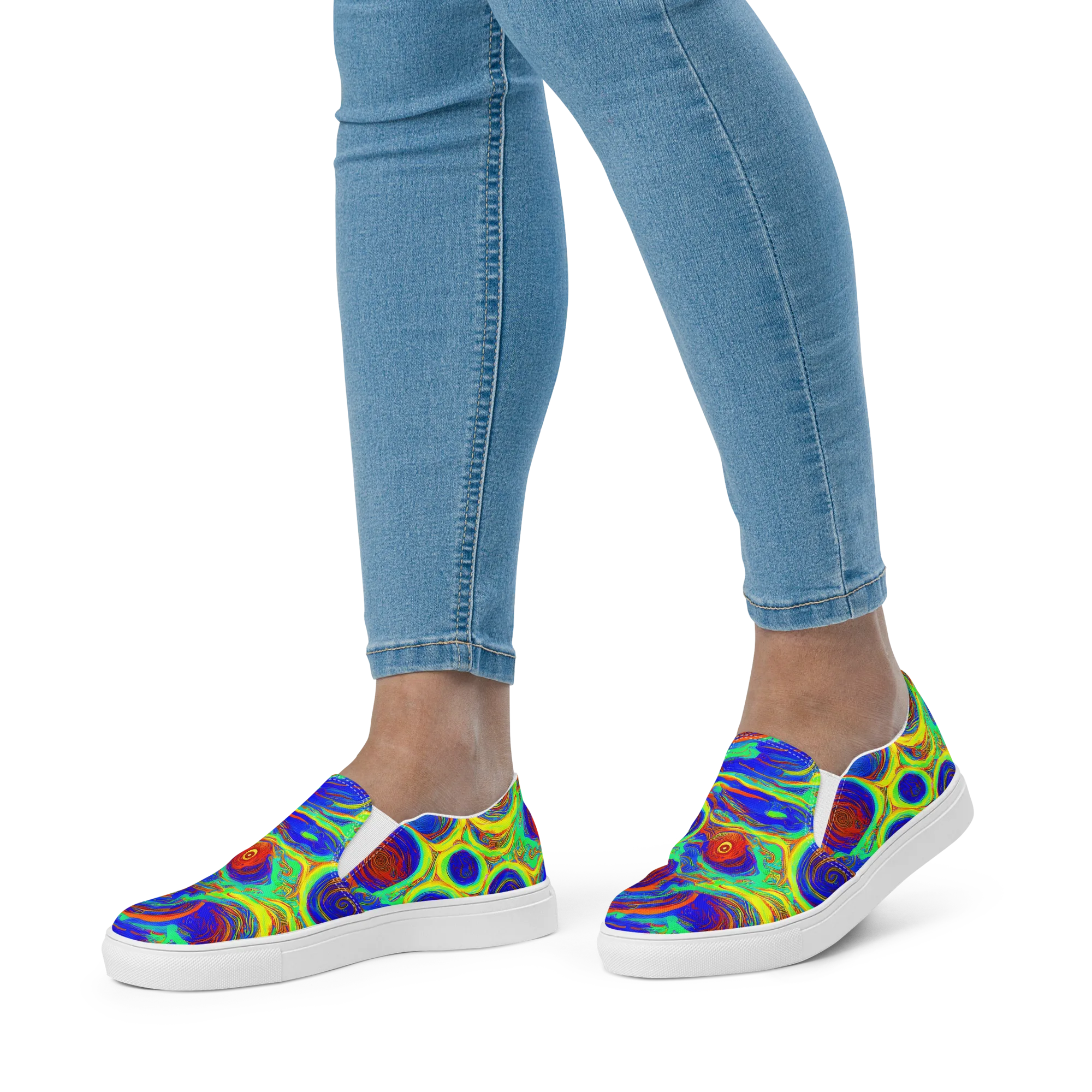 Kaleido Surge on Women's Slip-On Canvas Shoes — Front