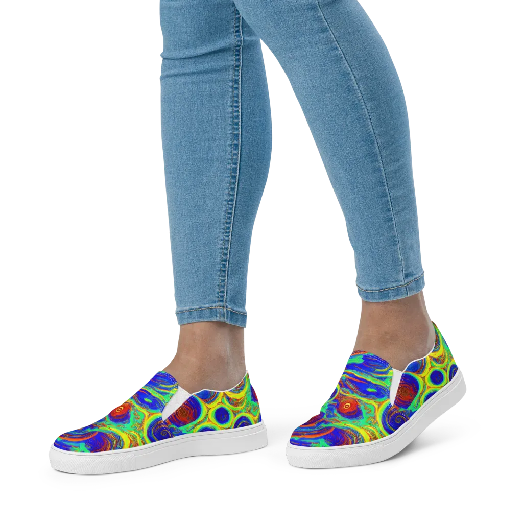 Kaleido Surge on Women's Slip-On Canvas Shoes — Front