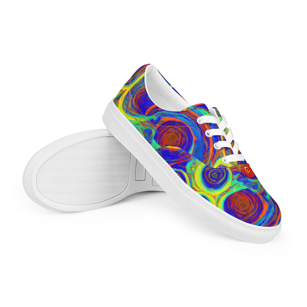 Kaleido Surge on Men's Lace-Up Canvas Shoes — Right Front
