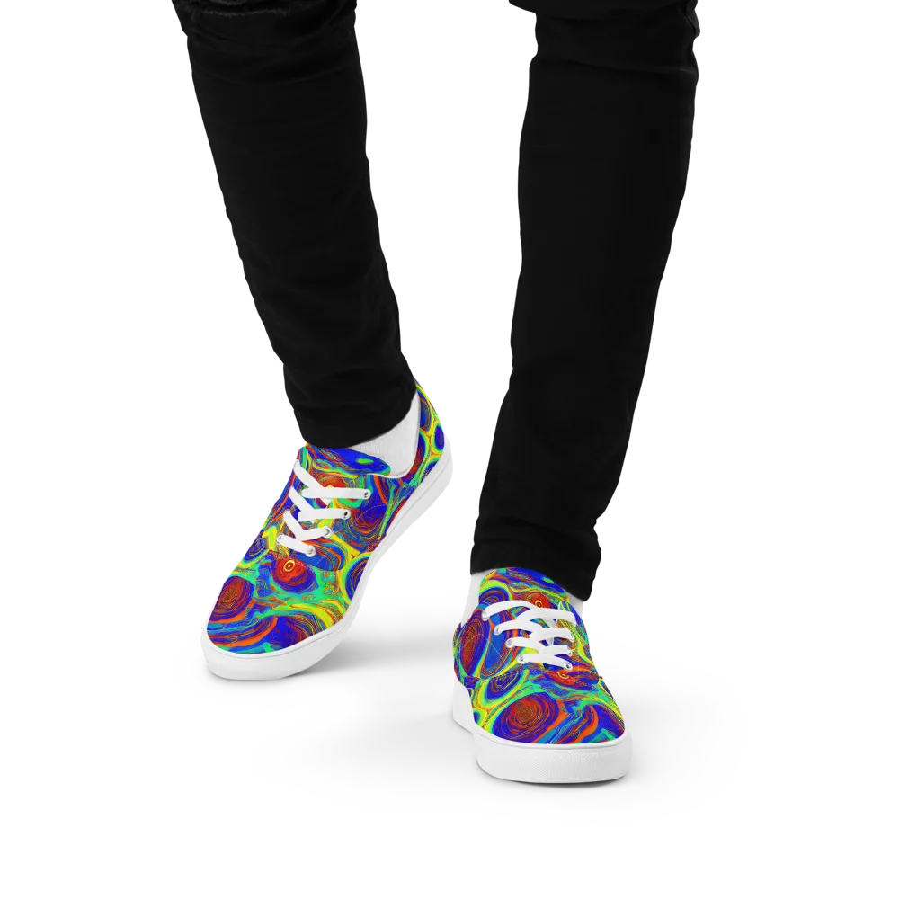 Kaleido Surge on Men's Lace-Up Canvas Shoes — Front
