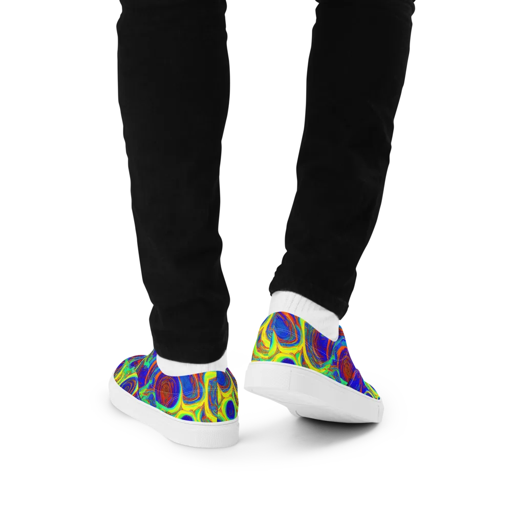 Kaleido Surge on Men's Lace-Up Canvas Shoes — Back