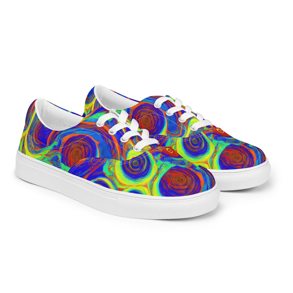 Kaleido Surge on Men's Lace-Up Canvas Shoes — Right Front