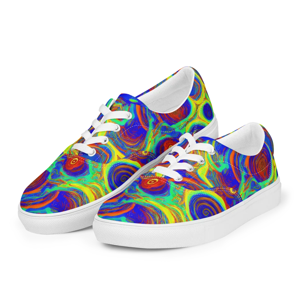 Kaleido Surge on Men's Lace-Up Canvas Shoes — Left Front