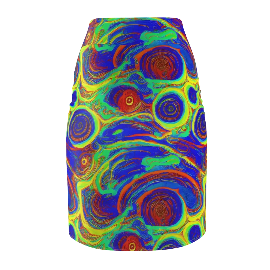 Kaleido Surge on Pencil Skirt — Back