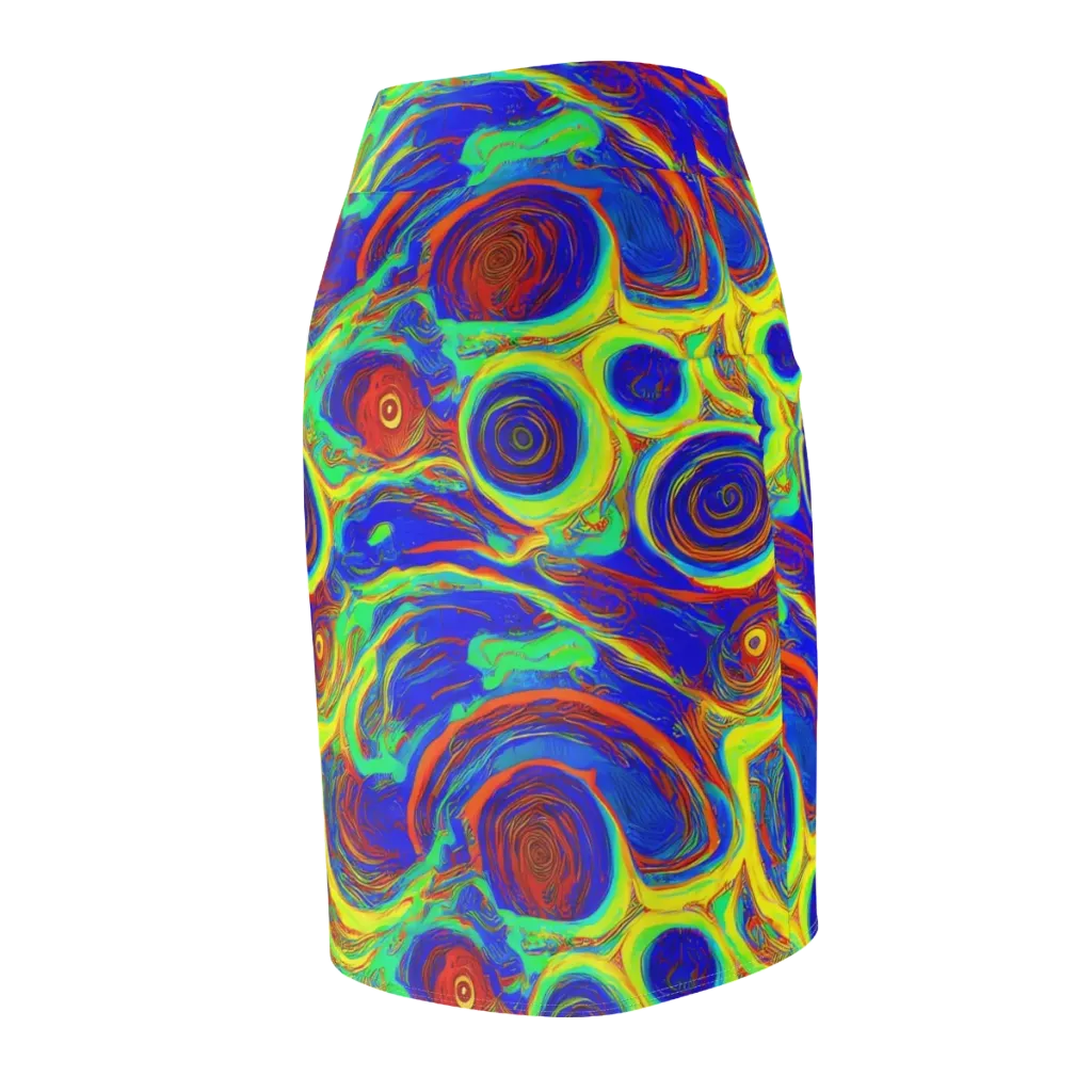 Kaleido Surge on Pencil Skirt — Back Side