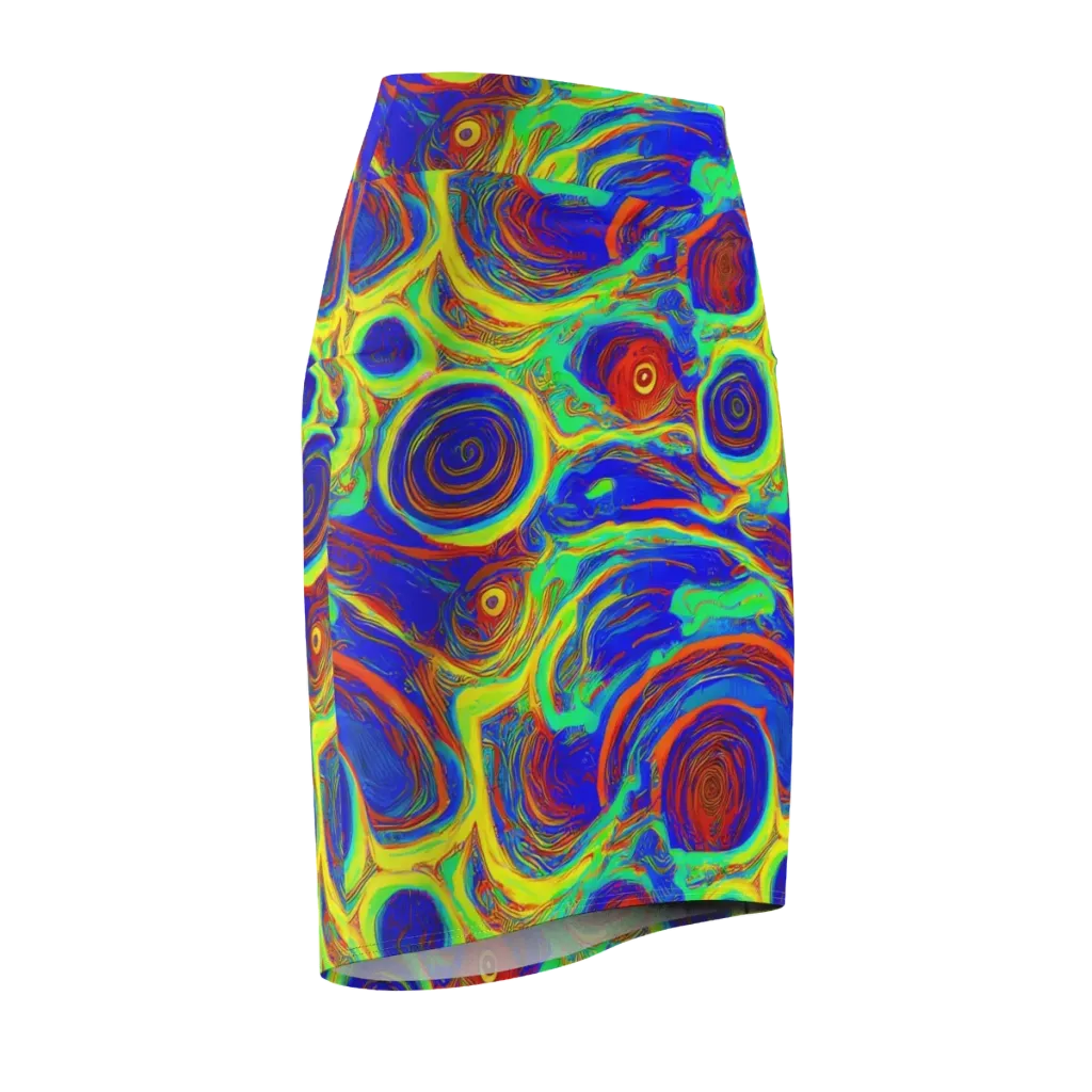 Kaleido Surge on Pencil Skirt — Front Side