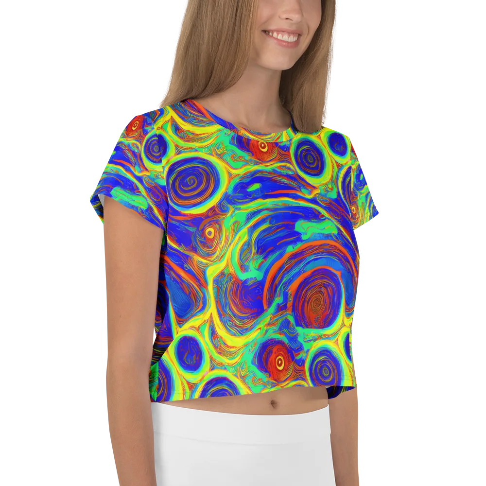 Kaleido Surge on Crop Tee — Right
