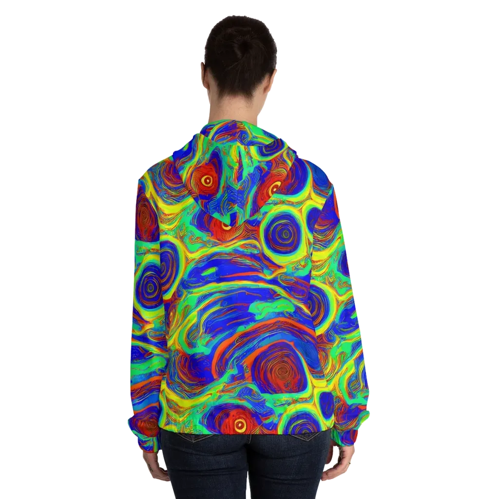 Kaleido Surge on Women's Full-Zip Hoodie — Back On Person