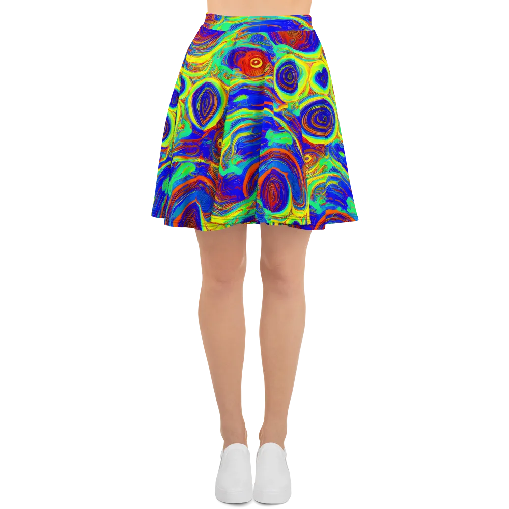 Kaleido Surge on Skater Skirt — Front