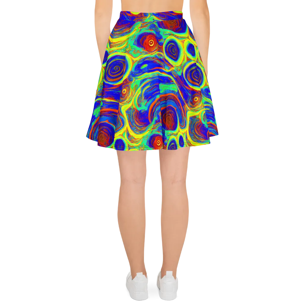 Kaleido Surge on Skater Skirt — Back