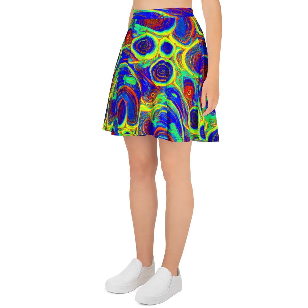 Kaleido Surge on Skater Skirt — Left