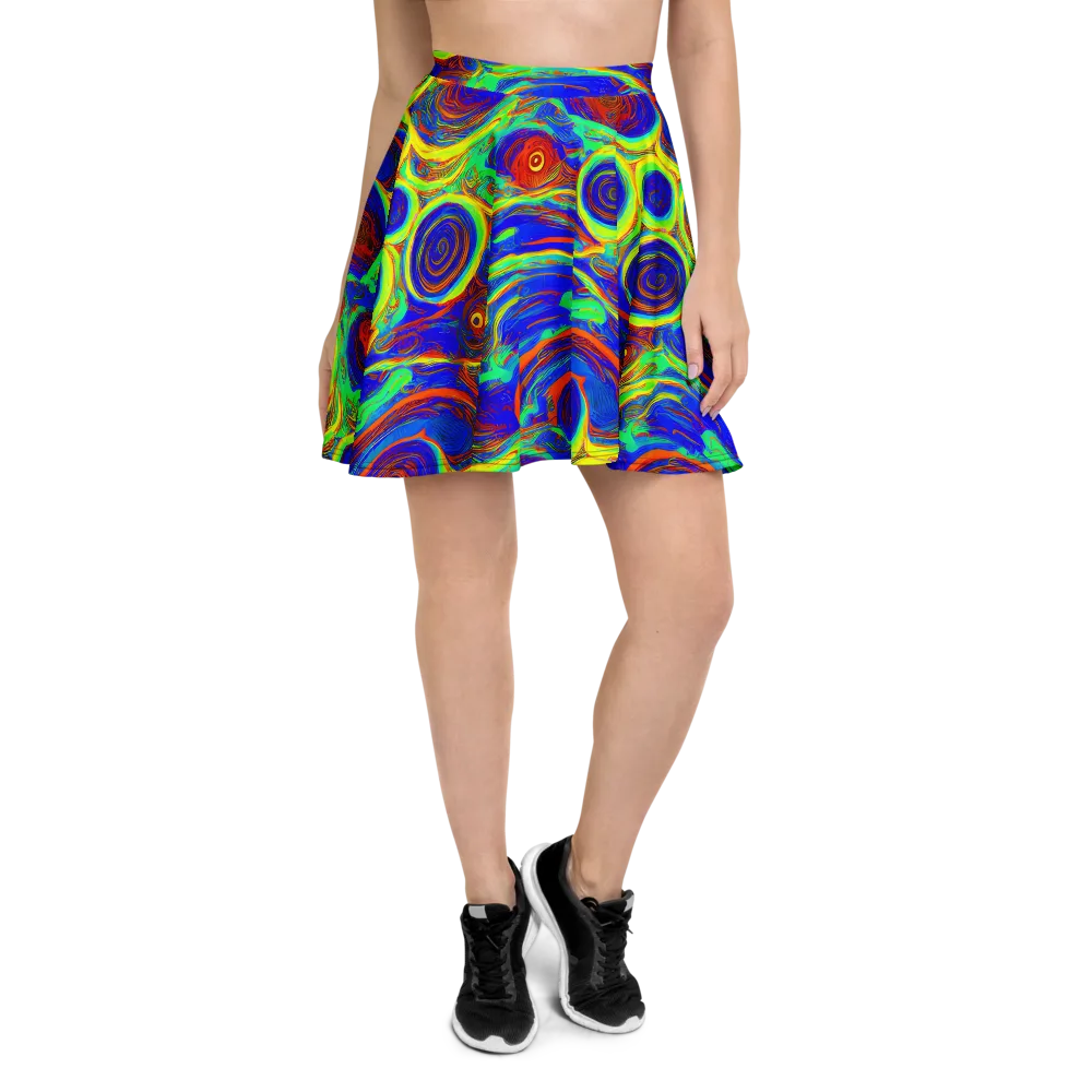 Kaleido Surge on Skater Skirt — Front
