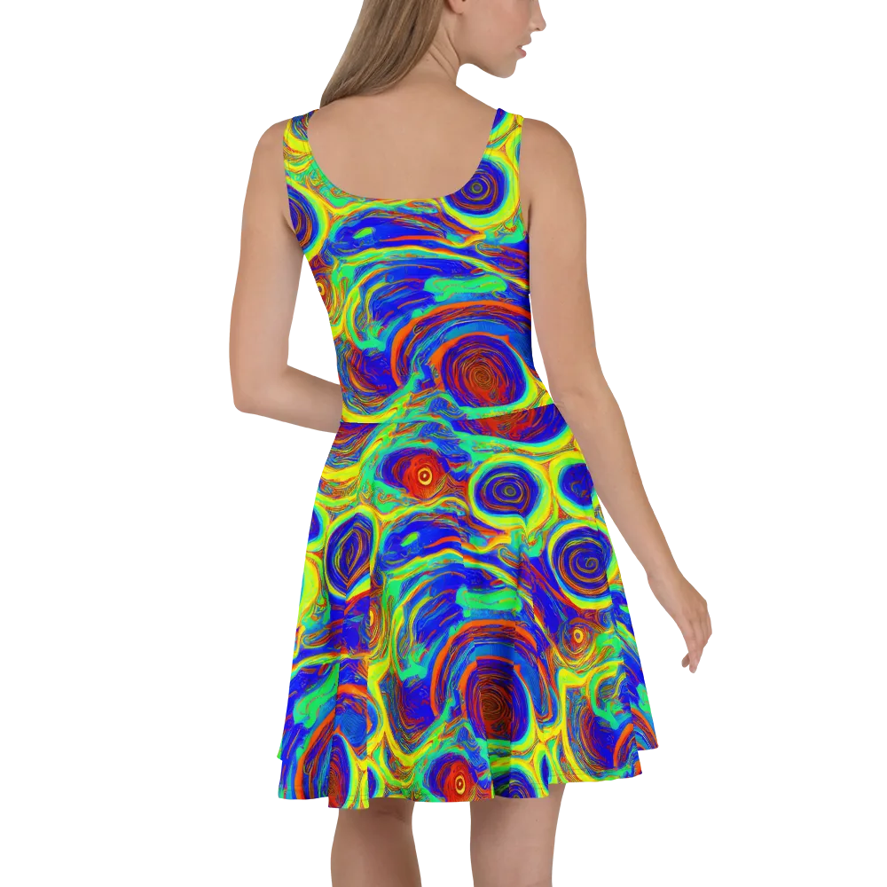 Kaleido Surge on Skater Dress — Back
