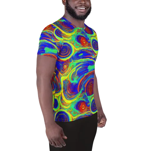 Kaleido Surge on a Men's Athletic T-Shirt