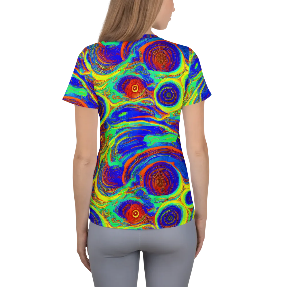 Kaleido Surge on Women's Athletic T-Shirt — Back