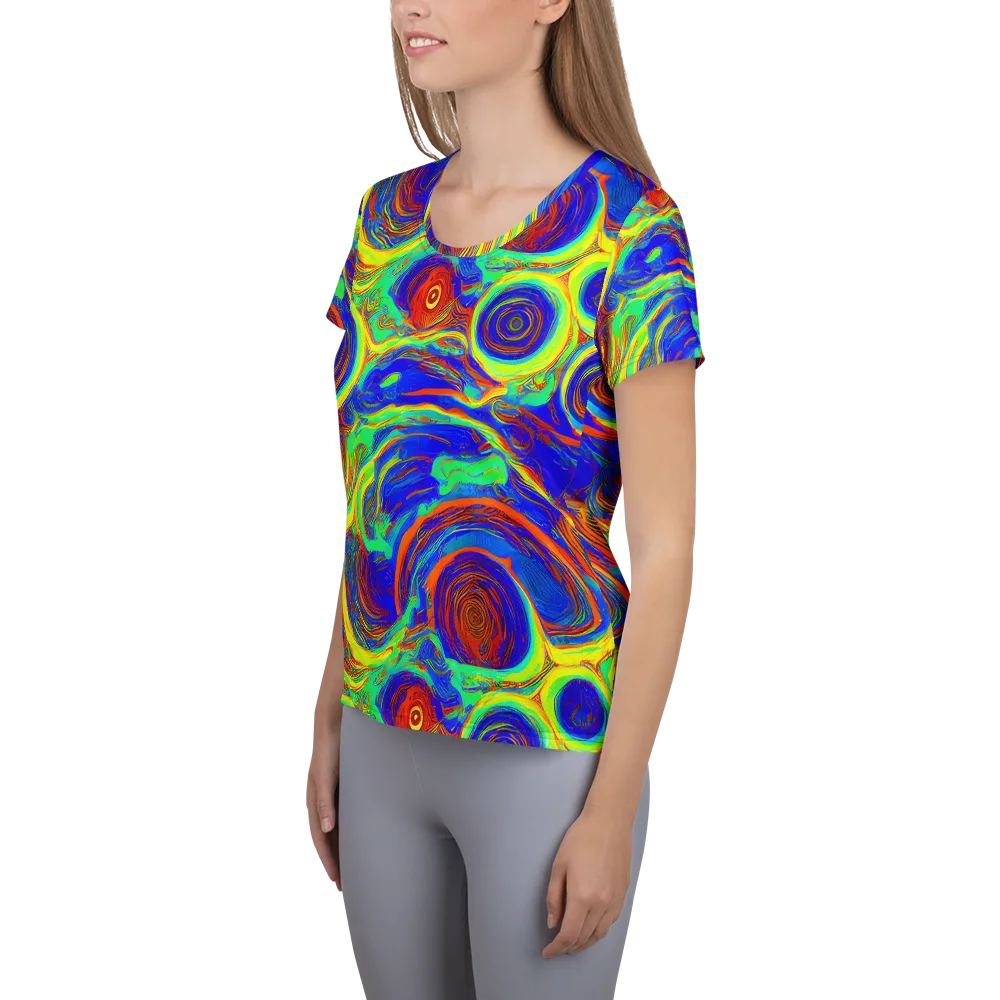 Kaleido Surge on Women's Athletic T-Shirt — Left