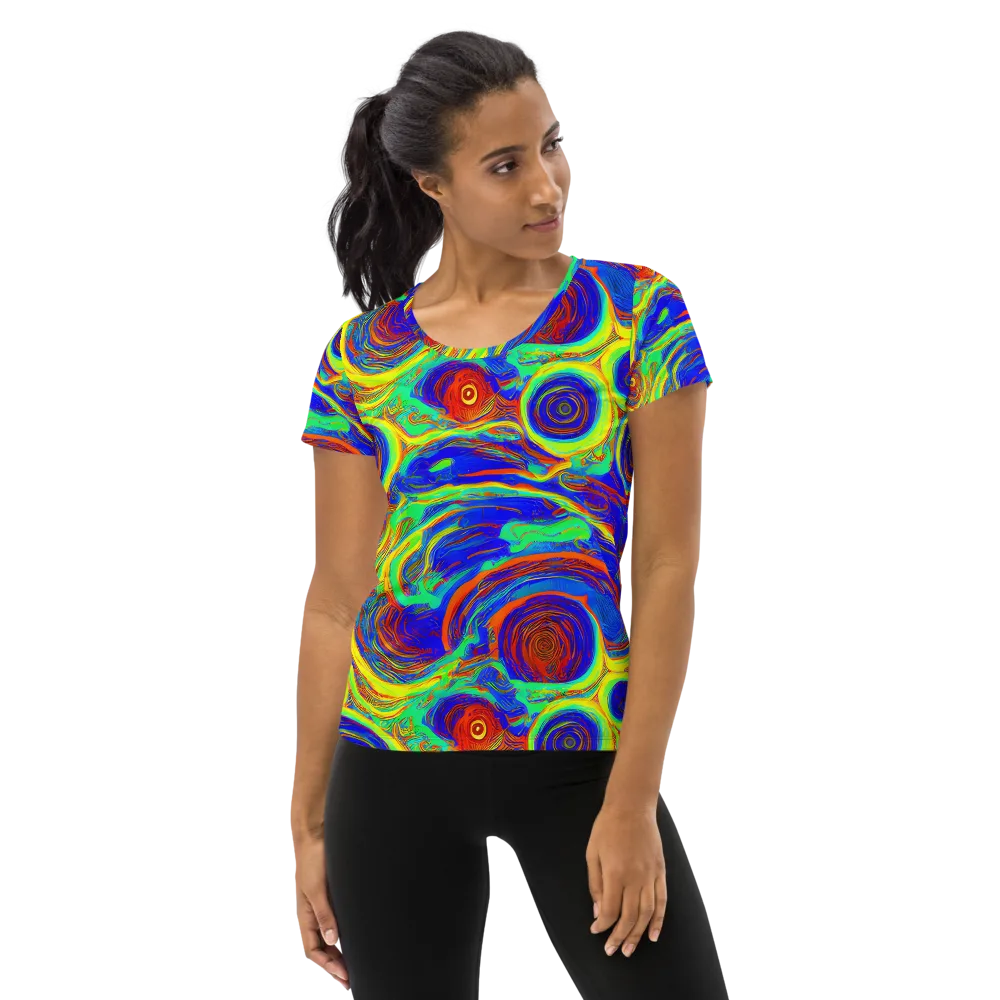 Kaleido Surge on Women's Athletic T-Shirt — Front