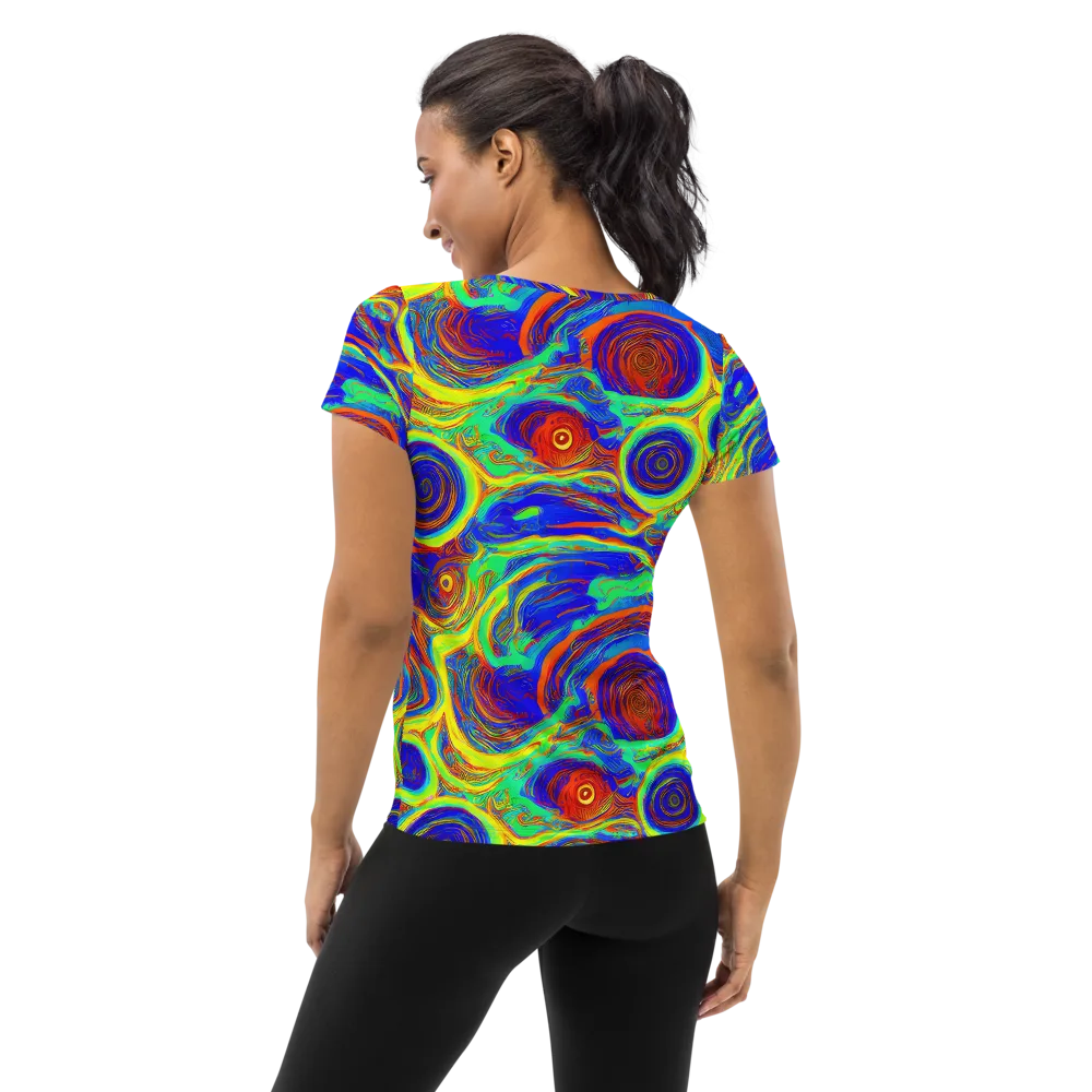 Kaleido Surge on Women's Athletic T-Shirt — Back