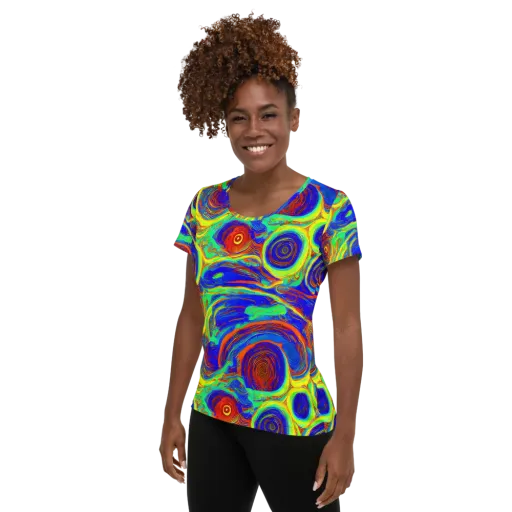 Kaleido Surge on a Women's Athletic T-Shirt