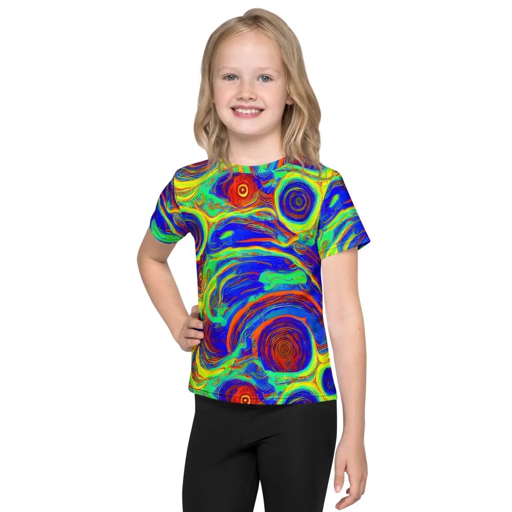 Kaleido Surge on Kids Crew Neck T-Shirt — Front